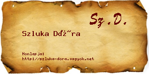 Szluka Dóra névjegykártya